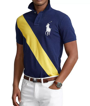 Polo Ralph Lauren Cotton Mesh Big Pony Slim Fit Polo Blue Shirt Size XXL $110