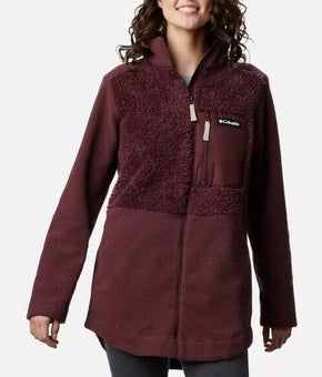 Columbia Women's Lodge Sherpa Full Zip Fleece Wine purple Size S