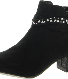 NINE WEST Kids Girls Ankle Bootie Shoes Bella-Black-11