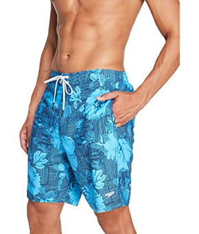 Speedo Mens Printed Beachwear Swim Trunks Blue S