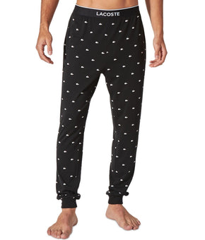 Lacoste Mens Printed Pajama Joggers Black, Size M MSRP $50