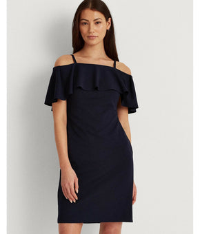 Lauren Ralph Lauren Crepe Cocktail Dress womens navy blue Size 2 MSRP $155