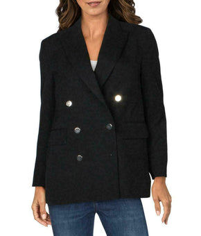 Moussy Vintage Women Wool Double-Breasted Blazer Jacket Black Size M $740