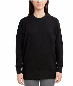 Kirkland Signature Womens Cozy Crewneck Fleece Top Black Size S