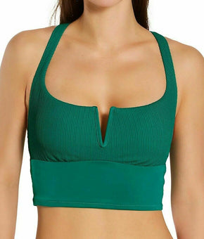 Sanctuary Sandbar Solids Racerback Bikini Top Womens green Size XS MSRP $65