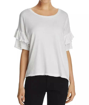 Women's Current/elliott The Ruffle Roadie Tee, Size 0 - White MSRP $118