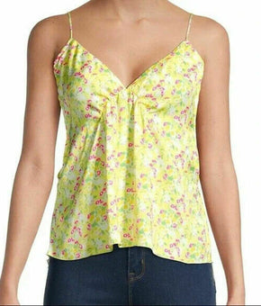 Women's Free People Gardenia Print Camisole Top Yellow Size L MSRP $58