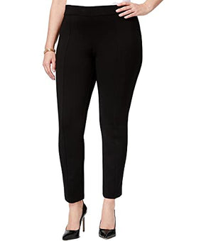 Anne Klein Women's Slim Leg Compression Pant, Black, Plus Size 0X