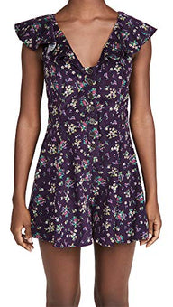 Free People Women's Violet Visions Romper Visions Combo, Purple, Floral Size L