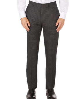 CALVIN KLEIN Men's Slim-Fit Mini-Check Dress Pants Gray Size 32X32 MSRP $95