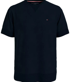 TOMMY HILFIGER Men's French Terry Short Sleeve Beach T-Shirt Black Size XL $60