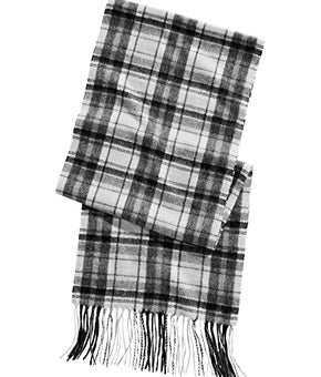 CLUBROOM Womens Black Combo Gray Fringed Cashmere Winter Scarf